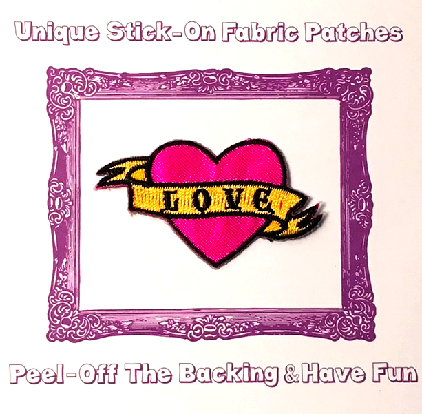 LOVE TATTOO STICK-ON FABRIC PATCH